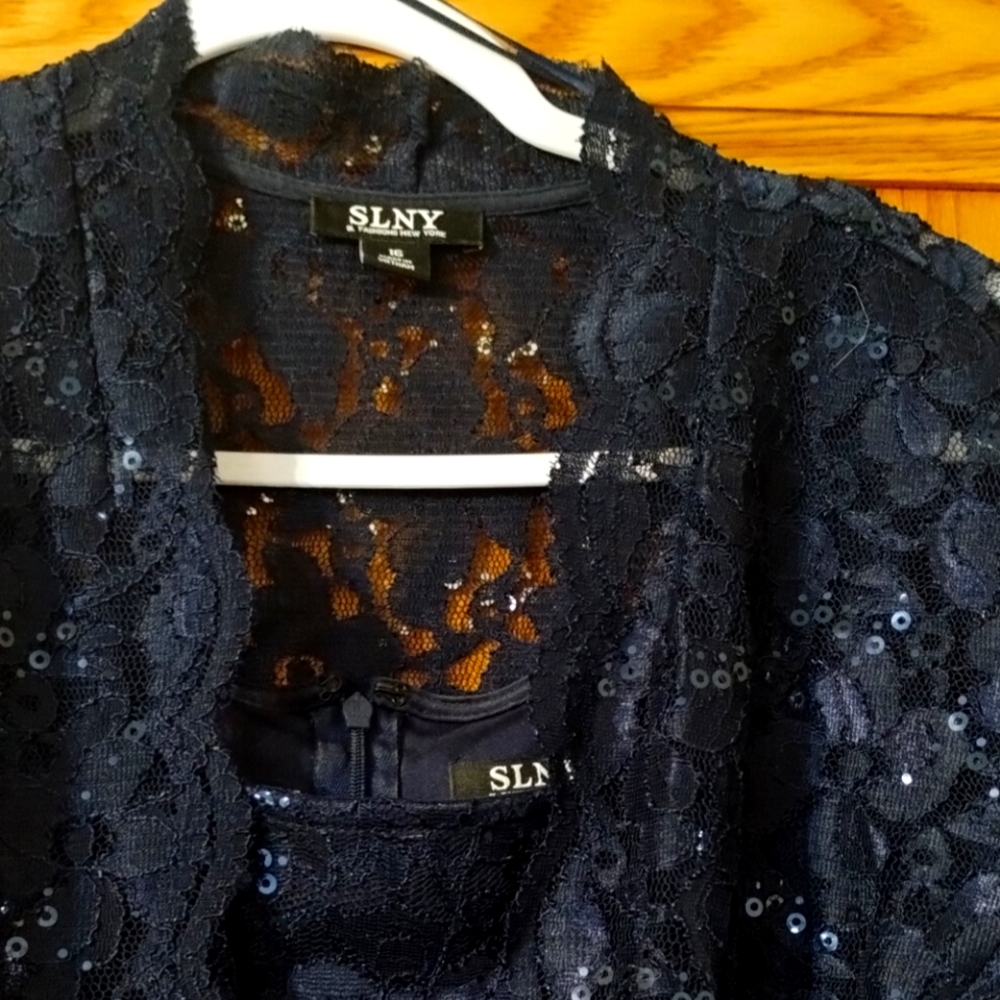 Dress and jacket size 16 navy blue